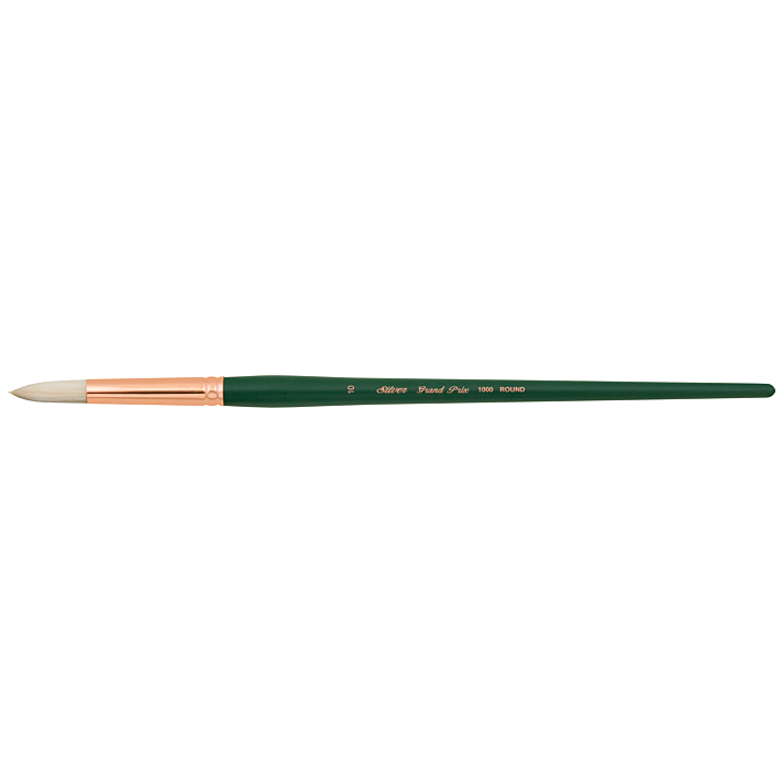 Silver Brush Grand Prix White Hog Bristle - LH - Round - Size 10