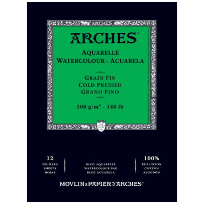 Arches Natural White Watercolor Pad 10x14" 140lb Cold Press