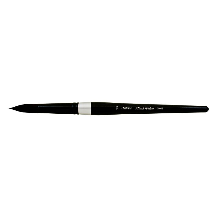 Silver Brush Black Velvet - Round - Size 18