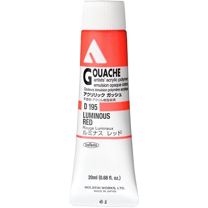 Holbein Acrylic Gouache - Luminous Red - 20ml
