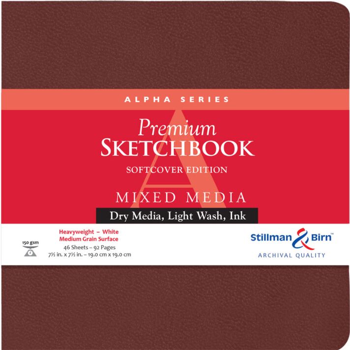 Stillman & Birn Alpha Series Softcover White Square Mixed Media Sketchbook 7.5x7.5"