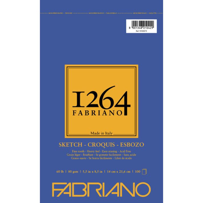 Fabriano 1264 Sketch Pad  Wire Bound 60LB 5.5x8.5 