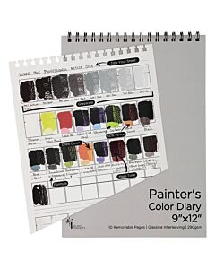 Painter's Color Diary 9x12 Wire-Bound Pad For Acrylics & Oils