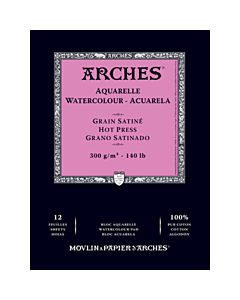 Arches Natural White Watercolor Pad 9x12" 140lb Hot Press