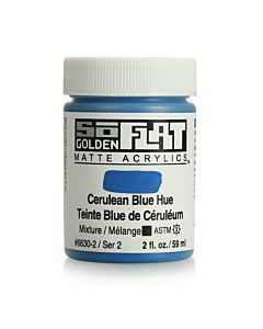 Golden SoFlat Matte Acrylic - 2oz - Cerulean Blue Hue