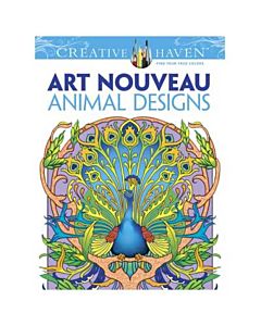 Creative Haven Art Nouveau Animals Adult Coloring Book