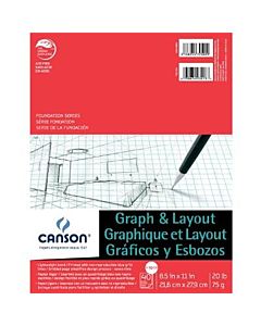 Canson Graph and Layout Pads  4/4 Grid 11x17 - 40 Sheets