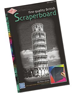 Plain Black Scratch Board 20x12" 10-PAck