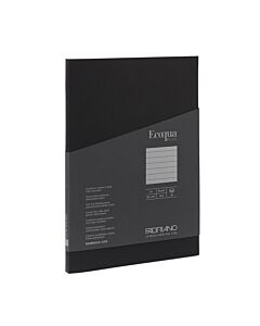 Ecoqua Plus Notebook - Glue Bound - Lined - A4 - Black