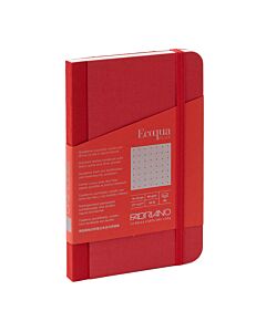 Ecoqua Plus Notebook - Fabric Bound - Dotted - 3.5x5.5 - Red