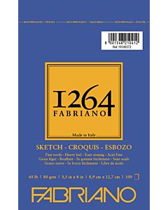 Fabriano 1264 Sketch Pad  Wire Bound 60LB 3.5x5 