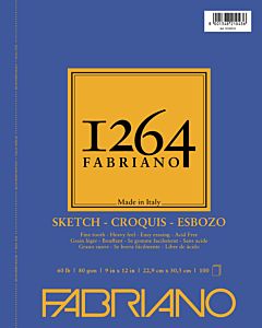 Fabriano 1264 Sketch Pad  Wire Bound 60LB 9x12 Portrait