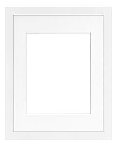 Framatic Modern White 11x14" Frame w/ 8x10" Mat
