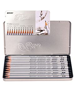 Raffine Artist Graphite Pencils 12 Degree Set in Tin Box