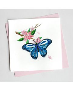Quilling Card - Bl960 - Blue Butterfly
