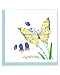 Quilling Card - Butterflies & Bluebells Birthday Card