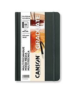 Canson Graduate Hardcover Sketchbook - Mix Media 220gsm - Natural - 8x13