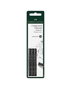 Faber-Castell Compressed Charcoal Sticks 3 Pack Extra Soft