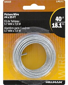 #4 Picture Wire 40Lb - 25Ft