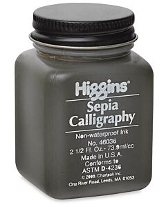 Higgins Calligraphy Sepia Pigment Ink 2.5oz Bottle