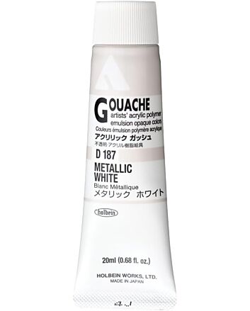 Holbein Acrylic Gouache - Metallic White - 20ml