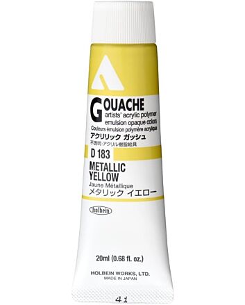 Holbein Acrylic Gouache - Metallic Yellow - 20ml
