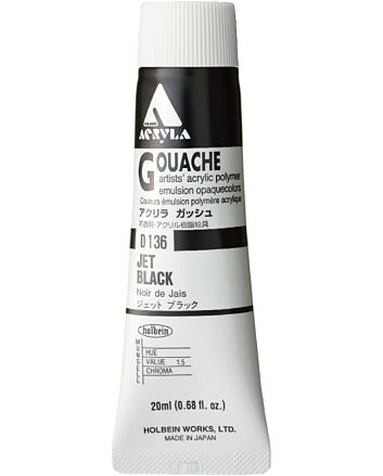 Holbein Acrylic Gouache - Jet Black  - 20ml