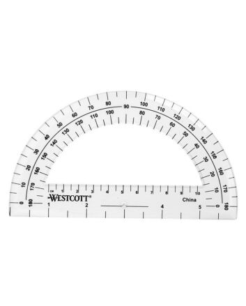 Westcott 6-Inch Plastic 180 Degree Protractor, Clear