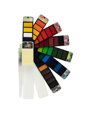 Fan-Pan Watercolor 42 Pan Set + Brush