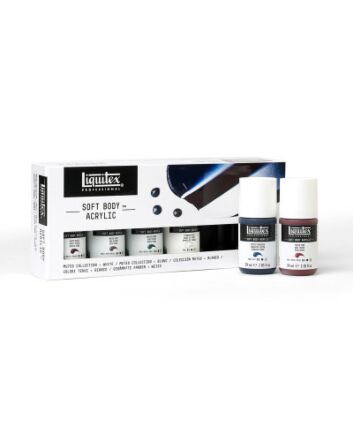 Liquitex Soft Body MuTED+White 6x2oz SET