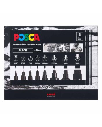 Posca Marker All Sizes Black Set of 8