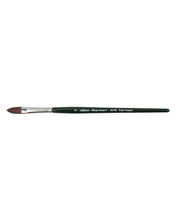Silver Brush Ruby Satin Synthetic Bristle - Short Handle - Cat's Tongue 8