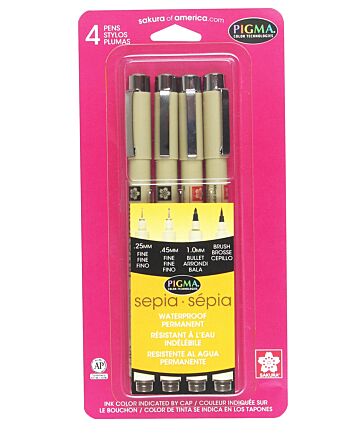 Sakura Pigma Micron Sepia Set 4