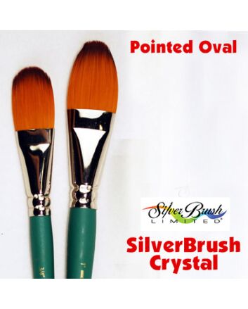 Silver Brush Crystal Synthetic - Large Oval - Size 1"
