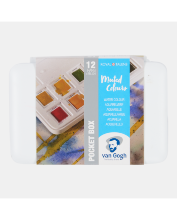 Van Gogh Watercolor Box-12 Half Pan Muted Colors Set