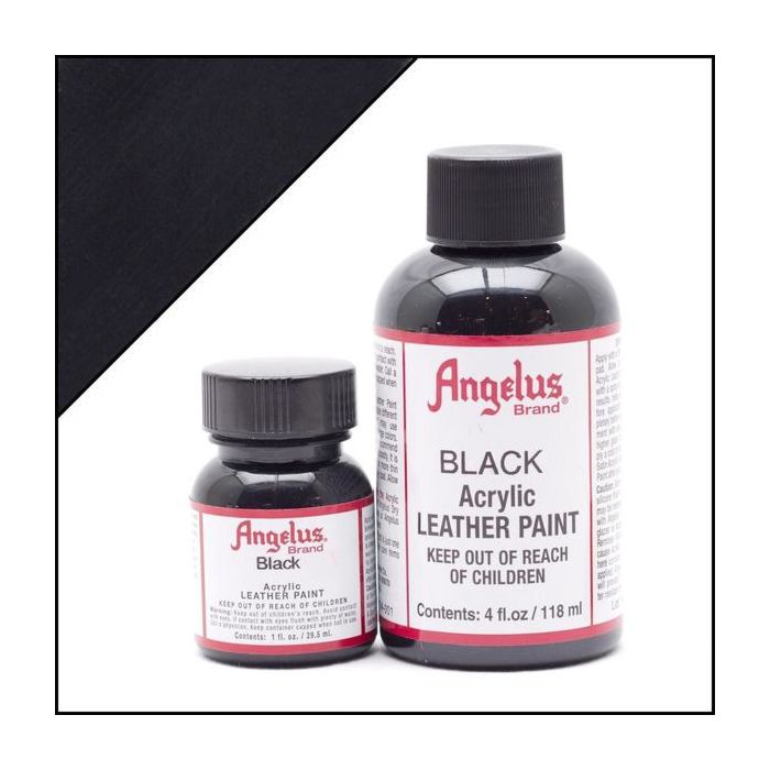 Angelus Brand Acrylic Leather Paint Waterproof 4oz - Flat Black & Flat  White Duo