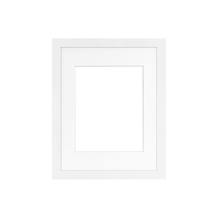 Framatic Modern White 11x14 Frame w/ 8x10 Mat