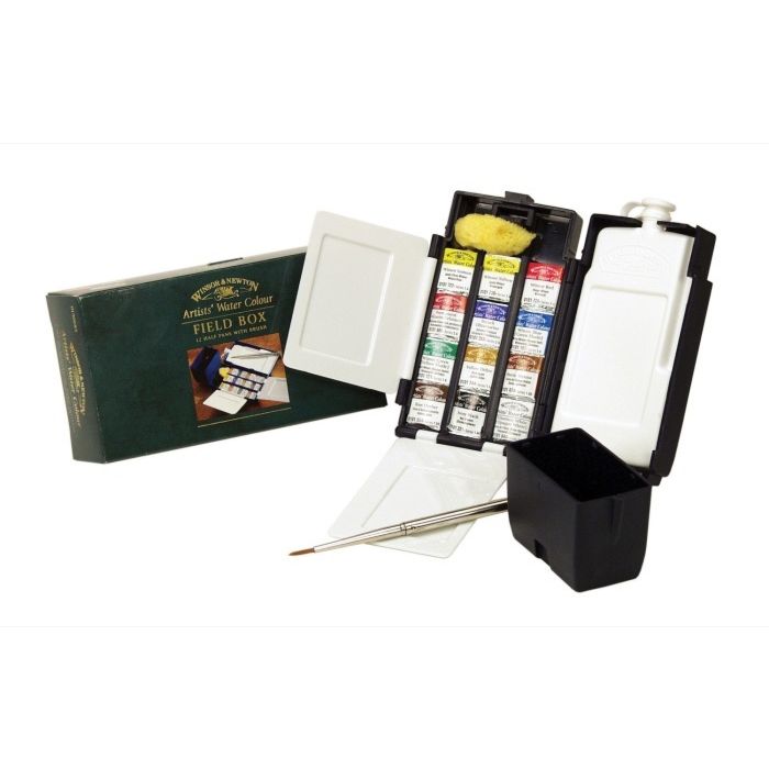 Winsor & Newton Professional Watercolor Field Box Set 12 Half Pans