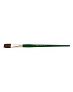 Silver Brush Ruby Satin Synthetic Bristle - Long Handle - Flat - Size 12