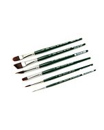 Silver Brush Ruby Satin Synthetic Bristle - Short Handle - Classic 6-Piece Set