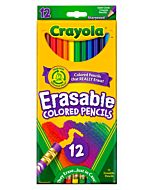 Crayola Erasable Colored Pencils 12-Pack Assorted Colors Sharpened