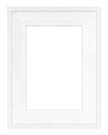 Framatic Modern White 18x24" Frame w/ 12x18" Mat