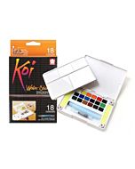 Koi Watercolor 18-Color Field Sketch Set with Water Brush