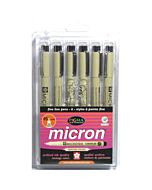 Sakura Pigma Micron Pen Set of 6 .45mm (05) - Assorted Colors