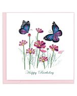 Quilling Card - Birthday Flowers & Butterfly