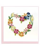 Quilling Card - Floral Heart Wreath Greeting Card