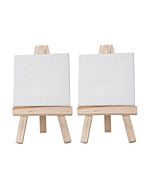 Ultra-mini Display Easel W/ 2x2 Canvas - Natural Wood